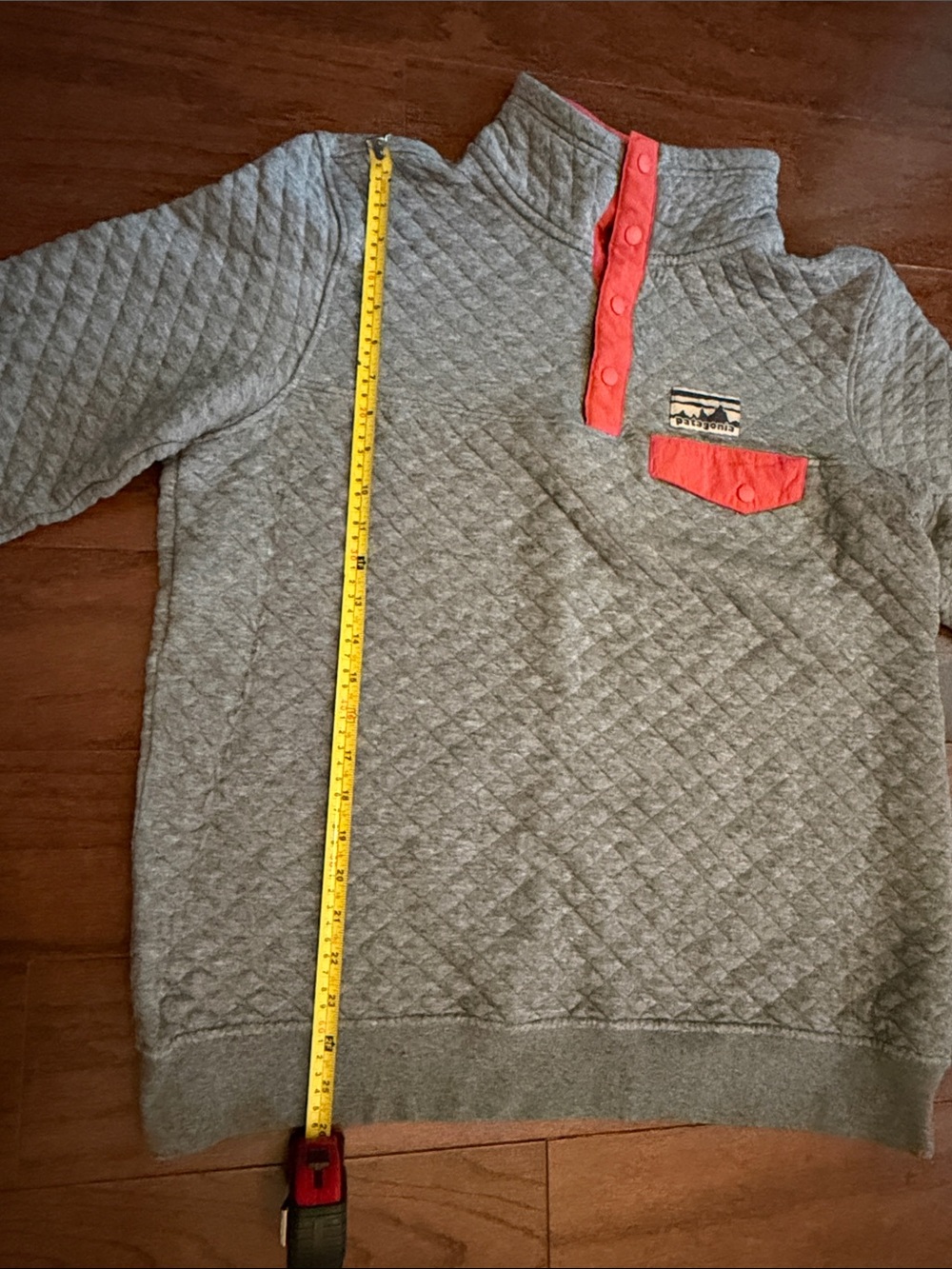 Patagonia Quilted Snap Pullover sweatshirt fleece top Light Gray women’s large - Picture 10 of 13